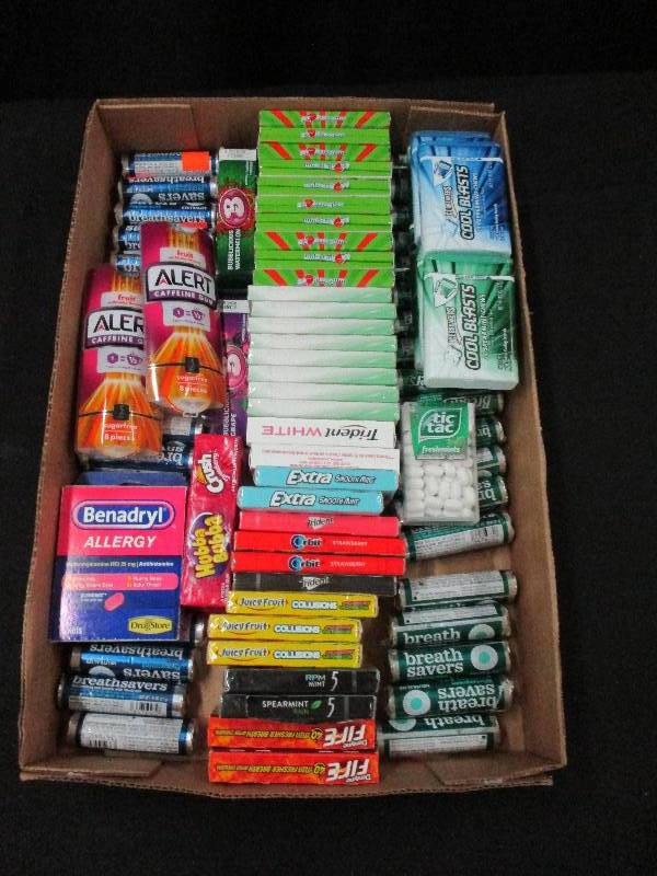 lot 176 image: 93 Packs of Gum and Mints