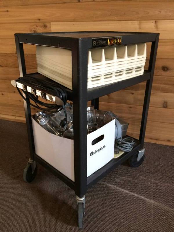lot 52 image: High Quality Bretford Metal Rolling Service Cart - Home Office Shop Small Business Supplies Equipment - Contents Not Included