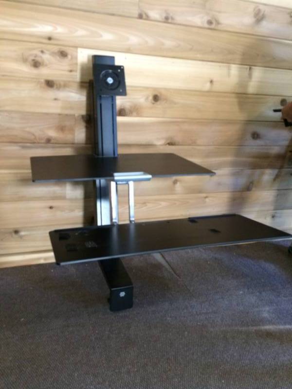 lot 73 image: MSRP $600 WorkFit-S Single LD Sit-Stand Workstation with Worksurface - Excellent Condition