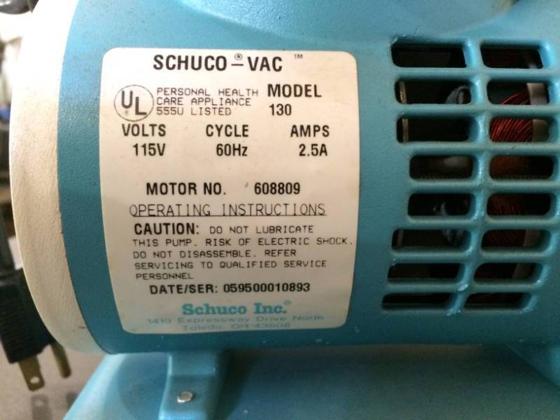 lot 87 image: SCHUCO-VAC 130 Allied Healthcare Schuco S130-S130A Portable Suction Pump ASPIRATOR - Excellent Working Condition