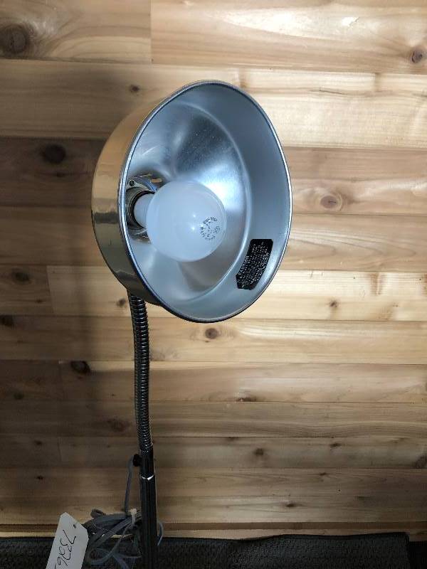lot 3 image: Super Cool Retro Industrial MCM Medical Gooseneck Lamp with Chrome Finish