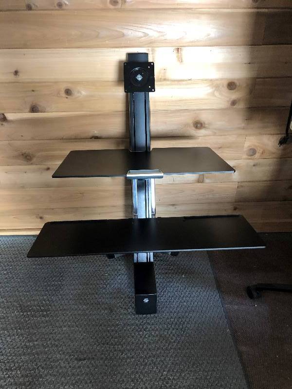 lot 7 image: MSRP $500&nbspErgotron WorkFit-S Sit-Stand Monitor Workstation - Excellent Condition - Electronics not included