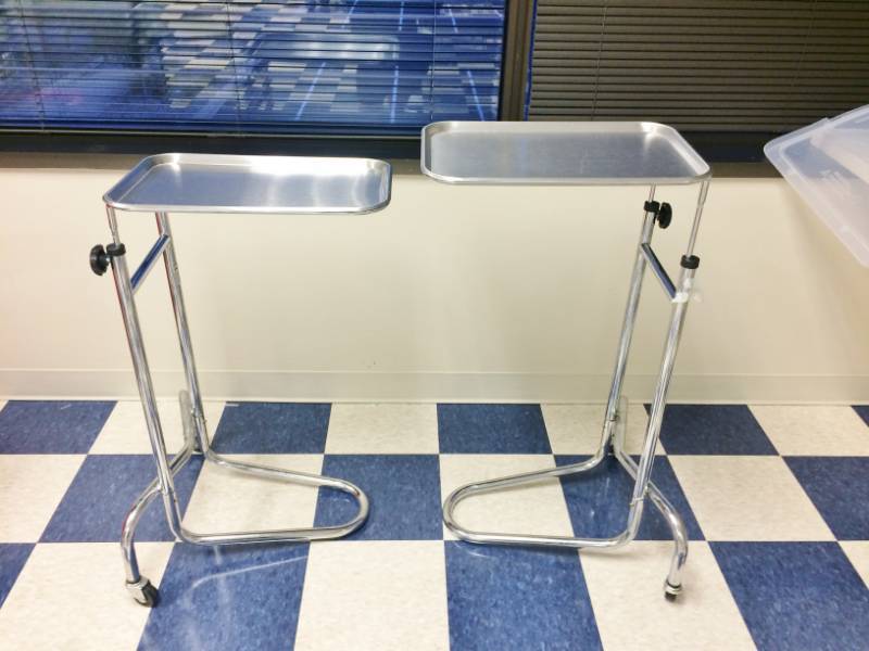 lot 80 image: Lot of 2 Mobile Mayo Stand For Medical Instruments