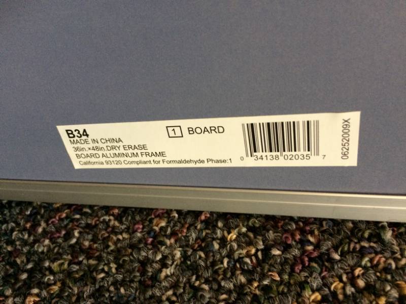 lot 67 image: 4 x 3 Dry Erase Board