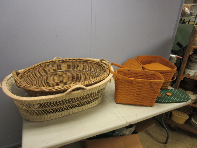LONGABERGER BASKETS AND WICKER LAUNDRY BASKETS