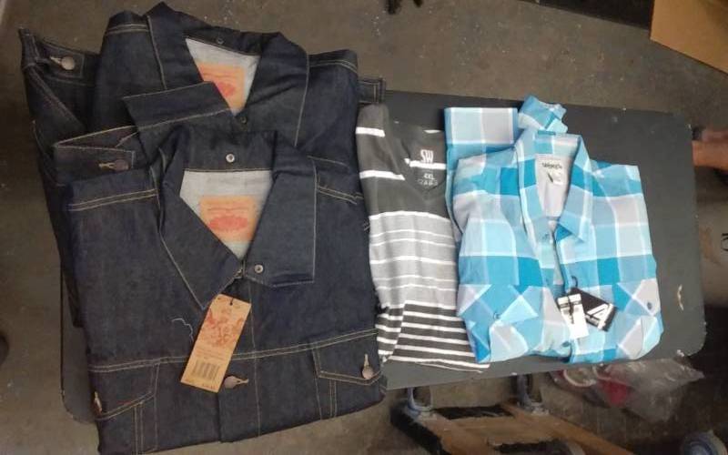 4XL Size 2-Denim Jackets, 1-T-Shirt, 1-Long Sleeve Shirt