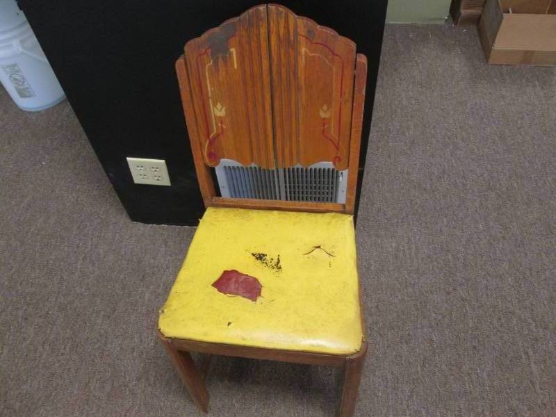 lot 103 image: Antique chair, back is split...