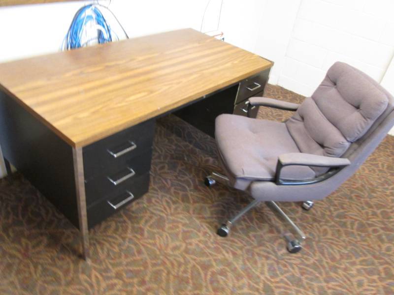 lot 108 image: 5 x 30 desk with chair...