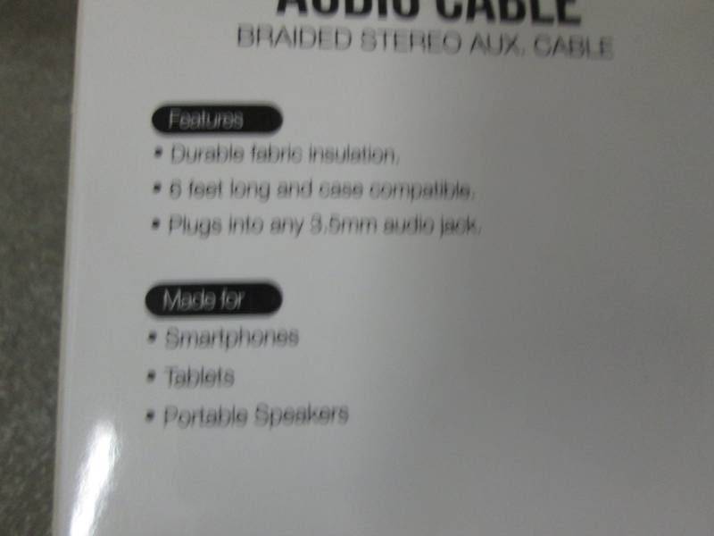 lot 388 image: 4 Box of 12 (48)  - Braided Stereo Aux. Cab...