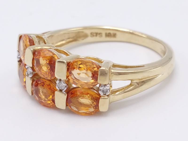 lot 35 image: Fabulous Citrine and Diamond Estate Ring in 10k Yellow Gold