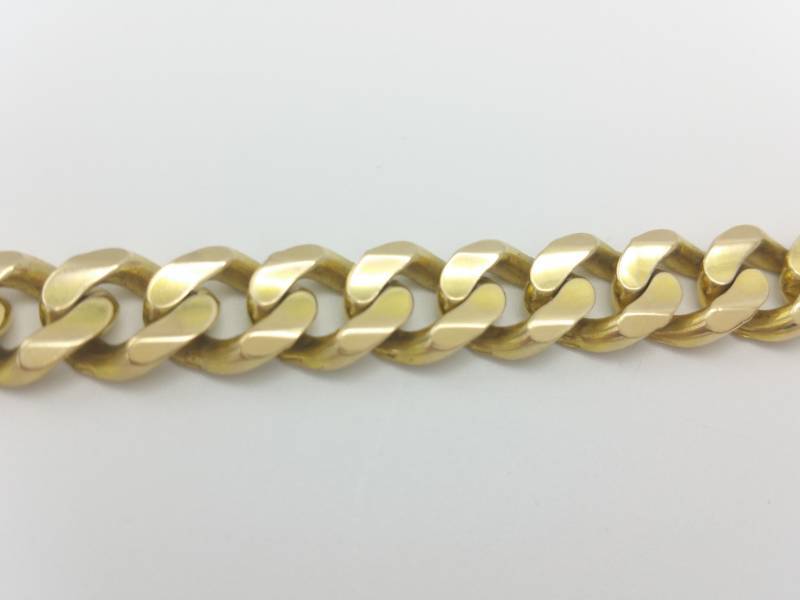 lot 47 image: Heavy Mens Solid 10k Yellow Gold Cuban Link Bracelet - 31.5 Grams