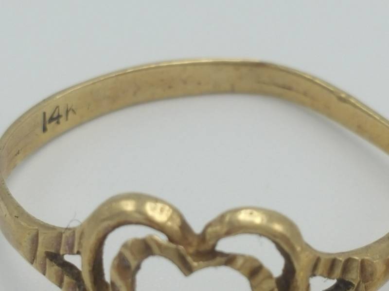 lot 56 image: 14k Yellow Gold Lot - Diamond Stud Earring, Ring, and Earring Back