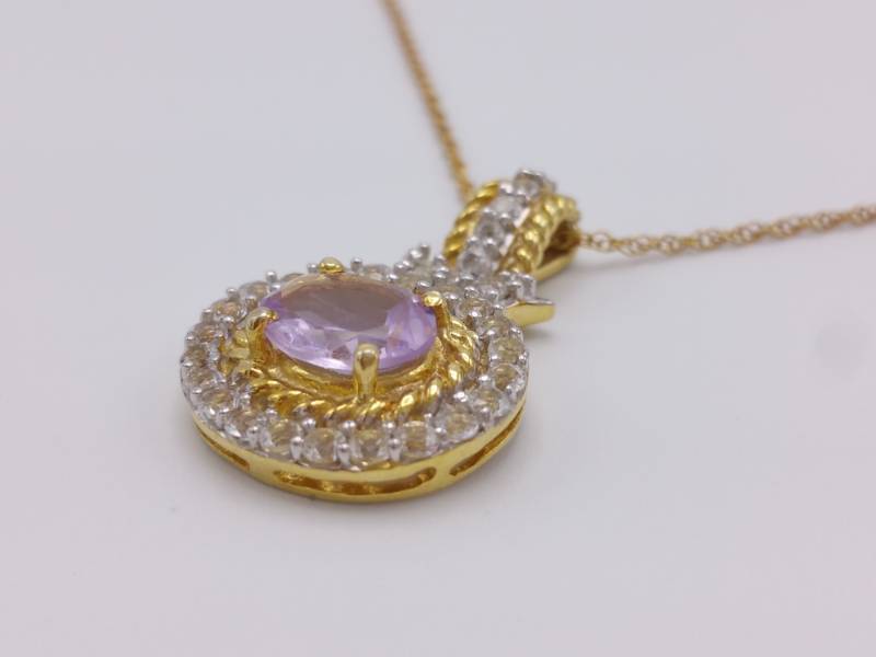 lot 73 image: Morganite Estate Necklace Gold over Sterling Silver