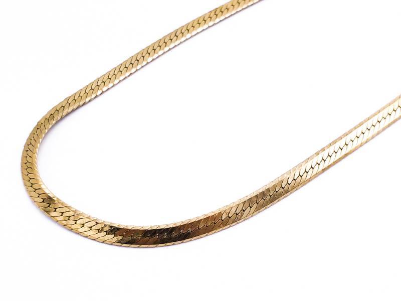 lot 43 image: 14k Yellow Gold Italian Herringbone Estate 20 Necklace - 9.1 Grams