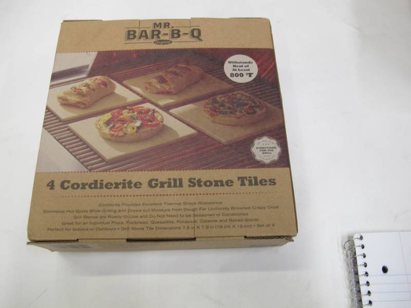 Mr. Bar-B-Q Cordierite Grill Stone Tiles - Set of 4- NEW