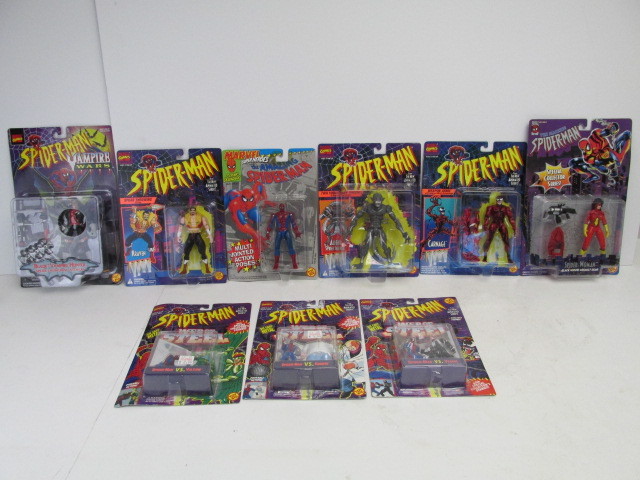 lot 51 image: Lot of Mint on Card SPIDER MAN Action Figures