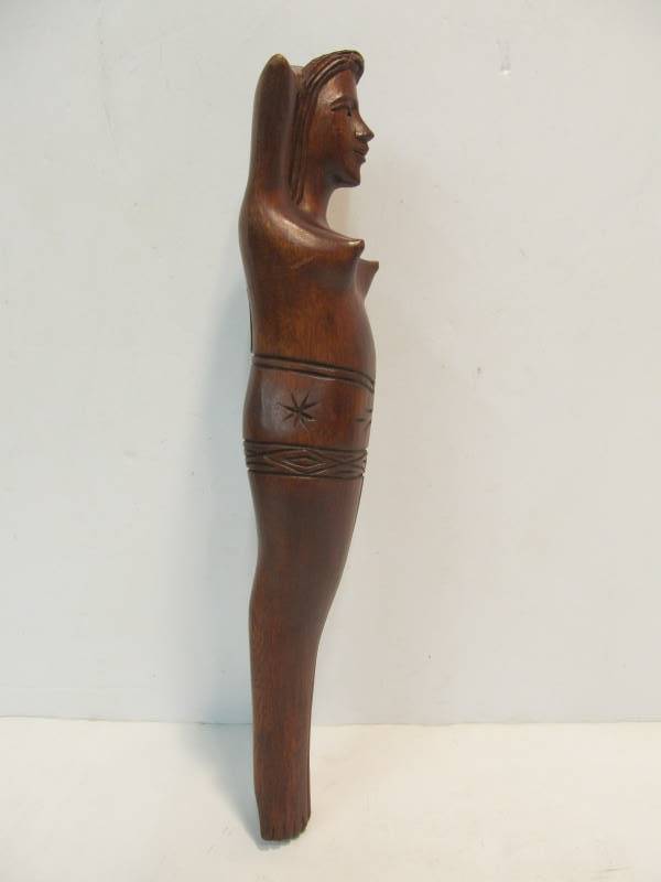 lot 13 image: Vintage Figural Nude Hawaiian Wooden Nut Cracker