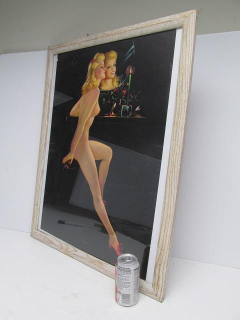 lot 76 image: Large Original 1940s PINUP Framed Print - Reflections