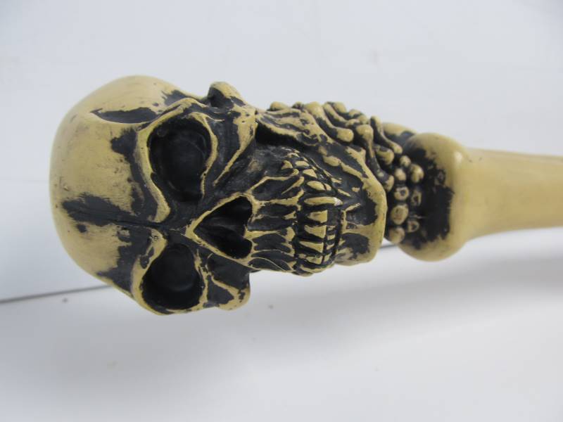 lot 94 image: Very Cool Large Skeleton Handled Sword wScabbard - Black
