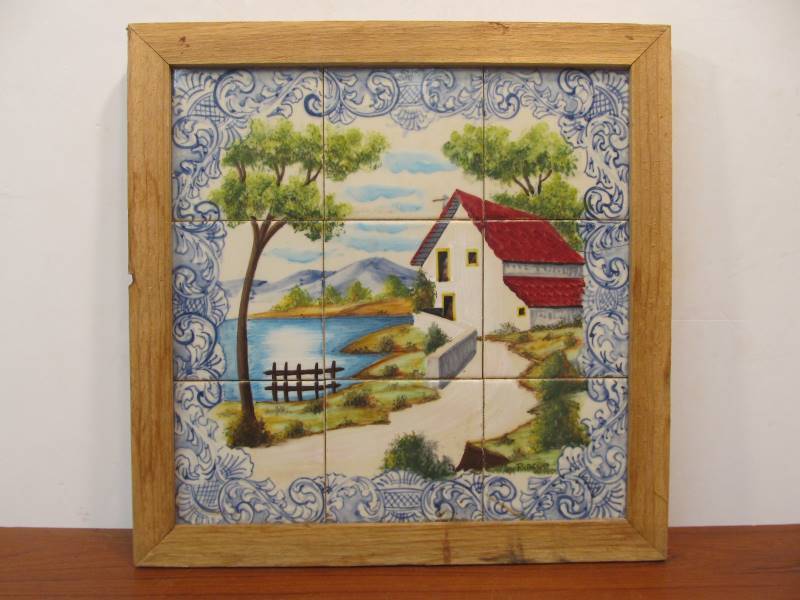 lot 172 image: Vintage Signed Italian Art Pottery Tile Wall Hanging