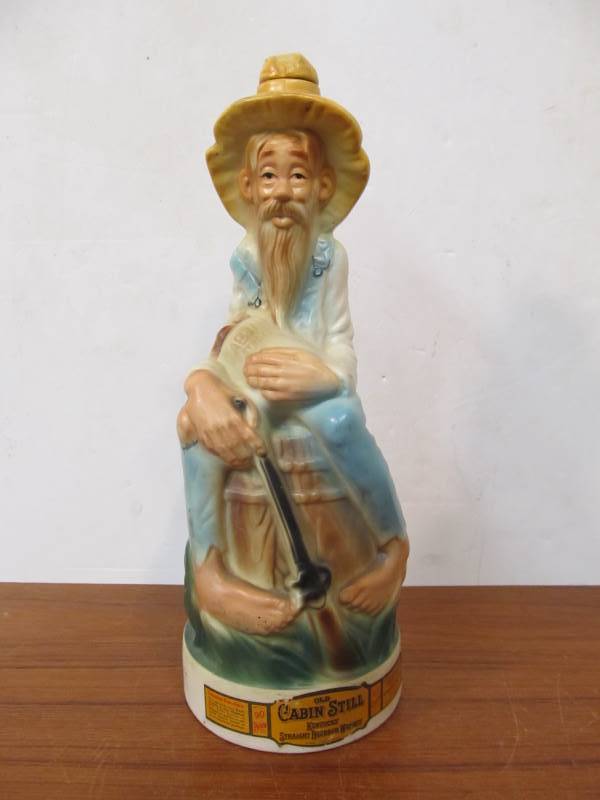 lot 183 image: Vintage STITZEL WELLER Old Cabin Still Hillbilly Whiskey Decanter