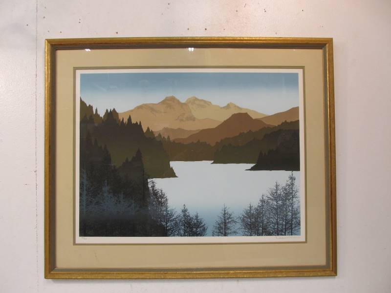 lot 221 image: Signed & Numbered ROBERT WILSON Landscape Serigraph - Tundra