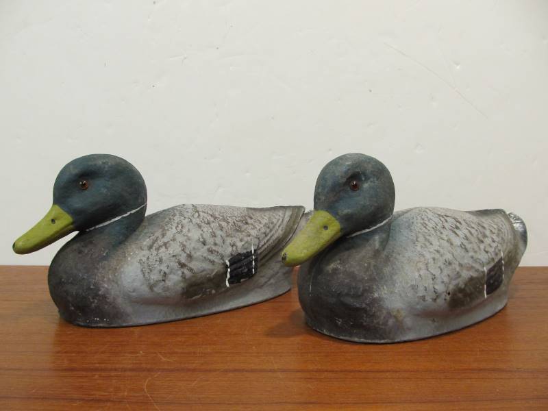 lot 226 image: Vintage JC HIGGINS Life-Like Mallard Duck Decoys