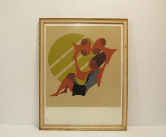 lot 224 image: Mid Century Style Mod Abstract Serigraph Signed Huibert Sabelis