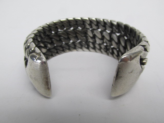 lot 4 image: HEAVY Vintage Solid Braided Sterling Silver Bracelet - 145 Grams