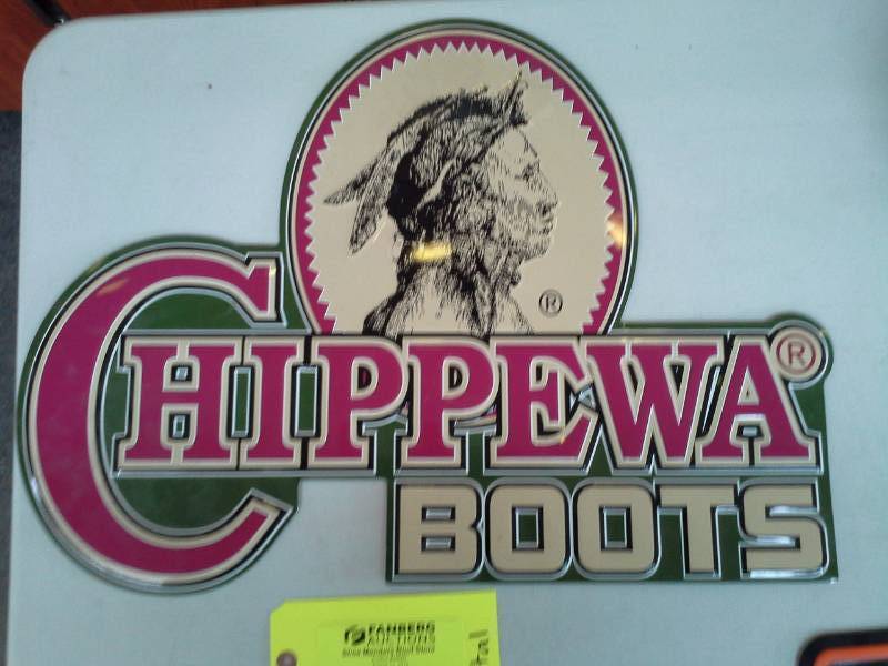 lot 811 image: Chippewa Boots Metal Wall Sign