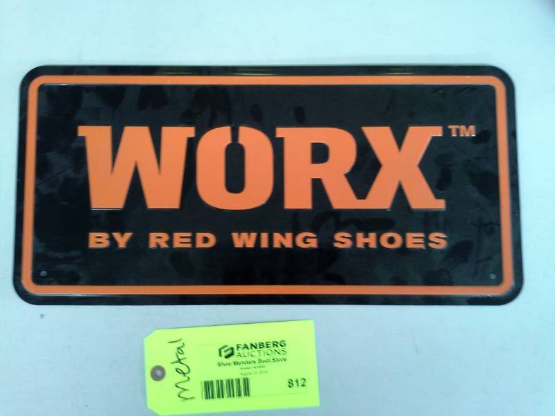lot 812 image: Worx by Red Wing Shoes Metal Wall Sign