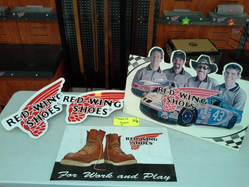 lot 818 image: Red Wing Shoes MetalCardboardMagnet Wall Signs