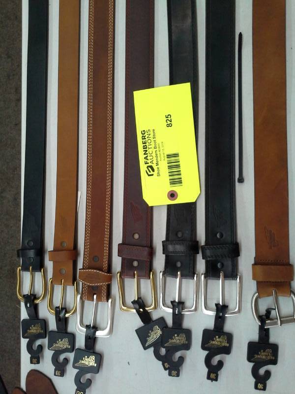 lot 825 image: Lot of 7 Red Wing Mens Leather Belts