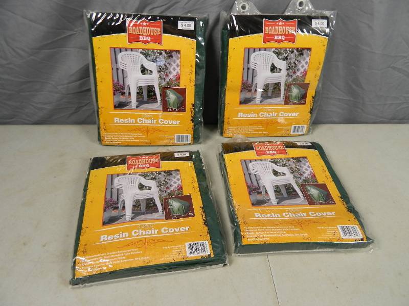 lot 28 image: 4 New Stacking Resin Chair Covers