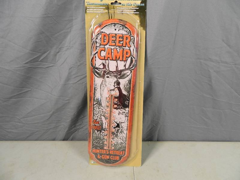 lot 48 image: New Deer Camp Tin Thermometer