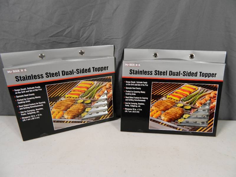 lot 57 image: 2 New Stainless Steel Dual Sided Toppers