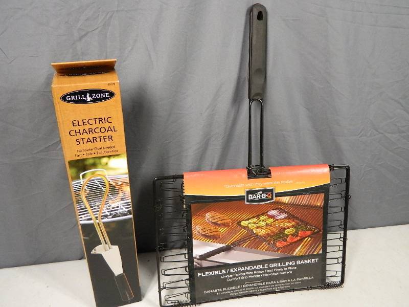 lot 100 image: Electric Charcoal Starter and Grilling Basket