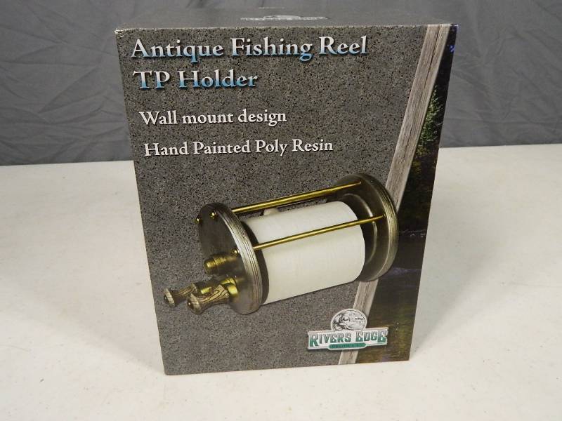 New Antique Fishing Reel Toilet Paper Holder