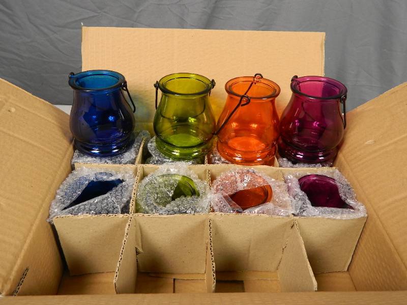 lot 150 image: 12 New Glass Votive Lanterns