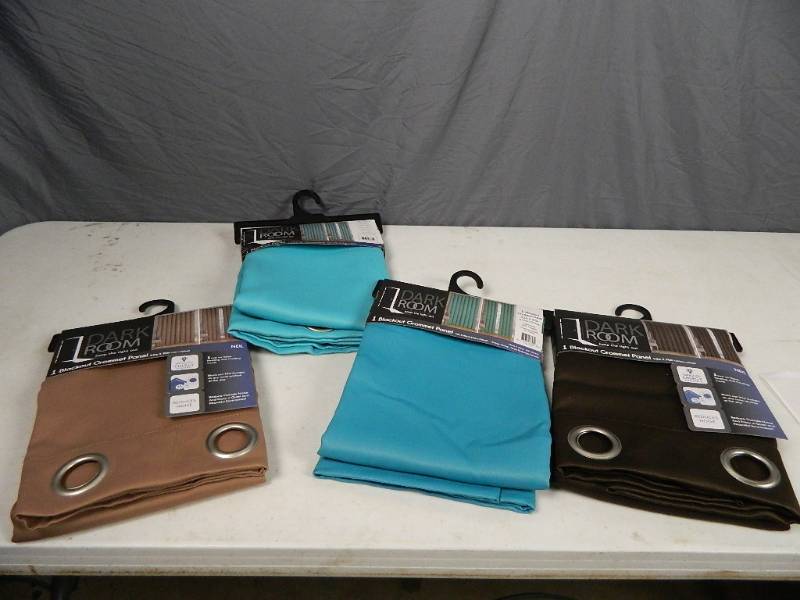 lot 158 image: 4 New Assorted Blackout Curtain Panels