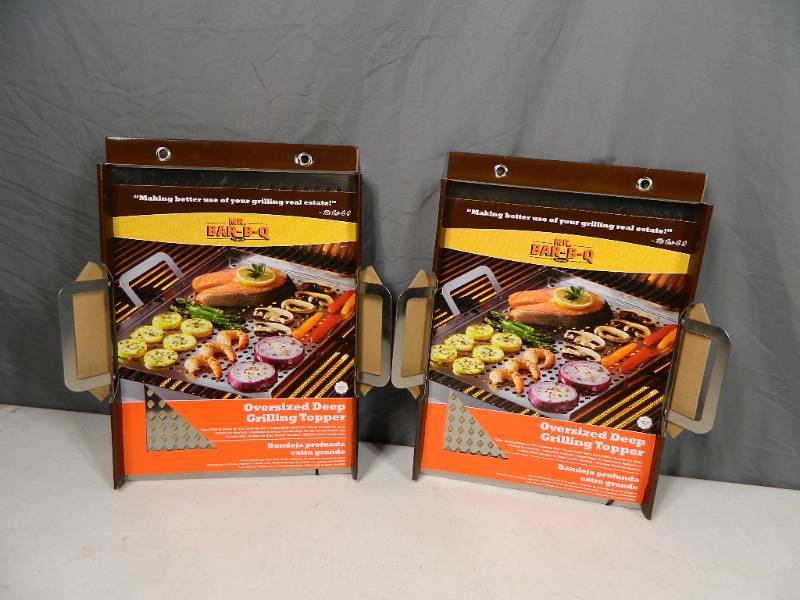 lot 163 image: 2 New Oversized Deep Grilling Toppers