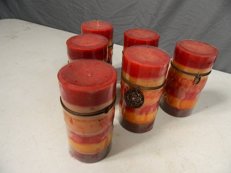 lot 203 image: 6 New Pillar Candles