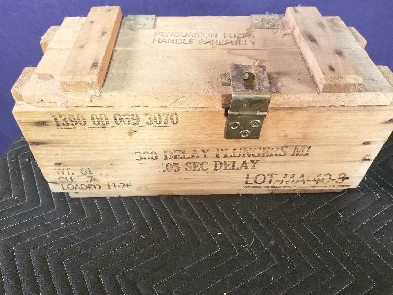 Wooden Box and Hanging Scale