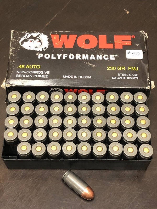 lot 50 image: (50) Rounds Of Wolf .45-Auto