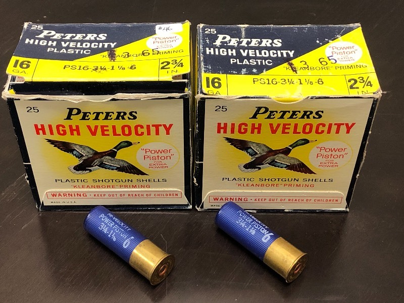 lot 46 image: (2) Boxes Of Petes High-Velocity 16-Gauge 2.75 Shotshells