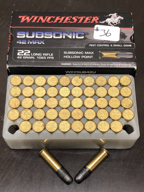 lot 36 image: (50) Rounds Of Winchester .22LR