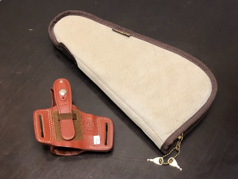 lot 30 image: (1) Leather Belt Holster & (1) Padded Case
