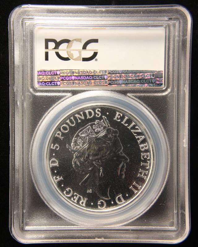 2016 GREAT BRITAIN QUEENS BEAST LION 2 TROY OZ. .999 FINE SILVER MS69 PCGS