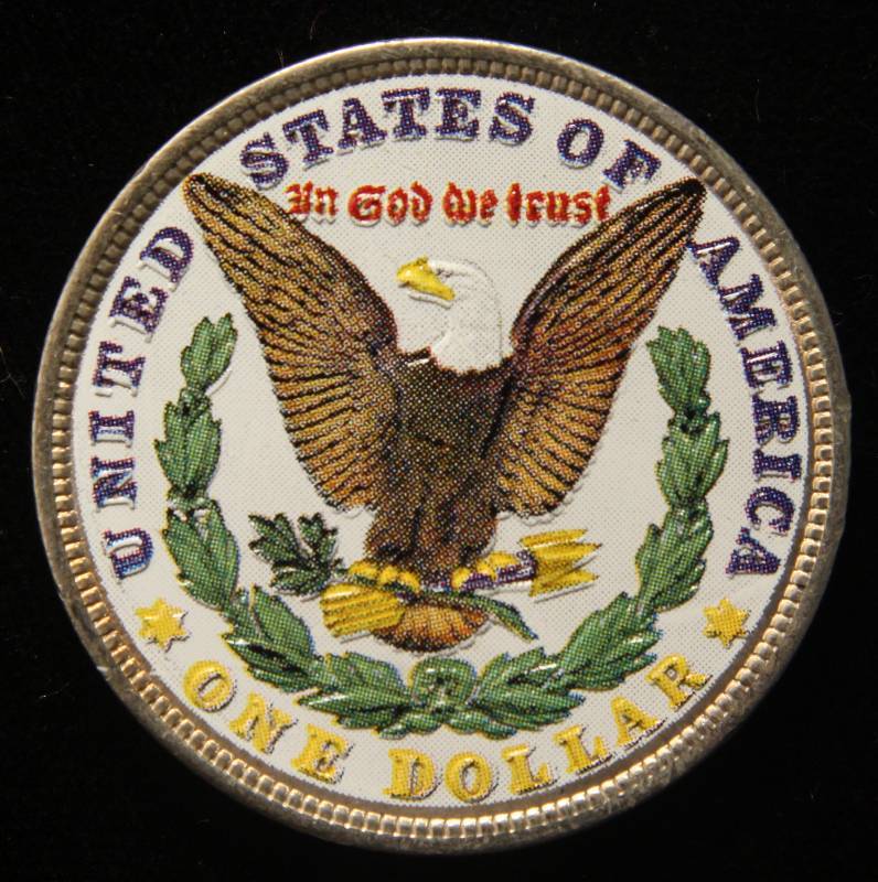 1921 COLORIZED MORGAN SILVER DOLLAR