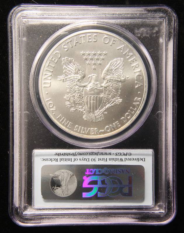 2012 AMERICAN SILVER EAGLE 1 TROY OZ. .999 FINE SILVER MS70 PCGS FIRSTSTRIKE
